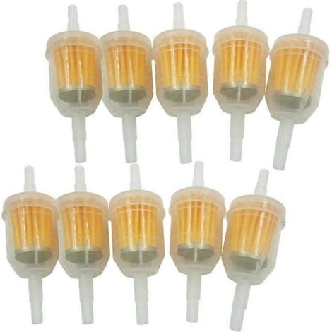 Packung mit 10 universellen Inline-Benzin-/Kraftstofffiltern 6-8 mm (1/4") für Auto, Motorrad und Rasenmäher. (1/5)