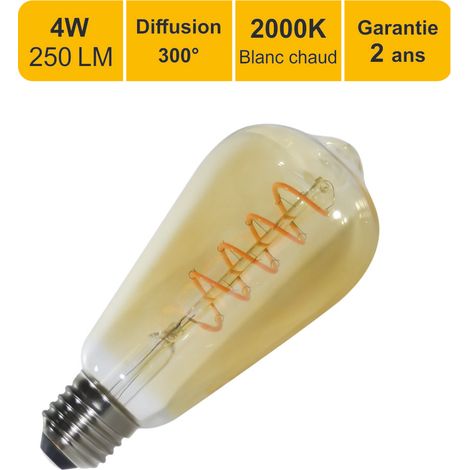 [JAMAIS UTILISÉ] Ampoule LED filament E27 vintage ST64 4W 250Lm 2000K - garantie 2 ans (1/5)