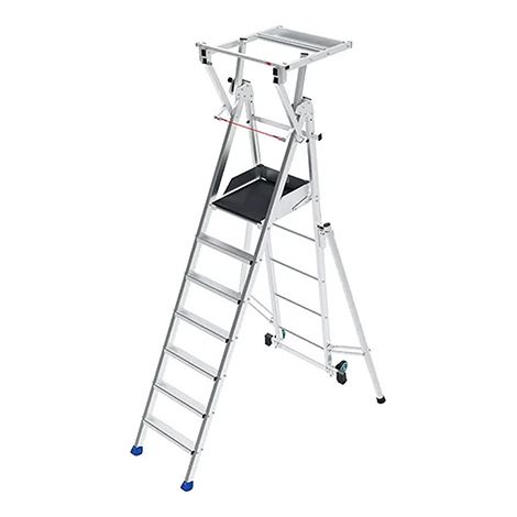 Mobile Podestleiter klappbar 7 Stufen -  Maximale Arbeitshöhe 3.75m - PIRL7SD