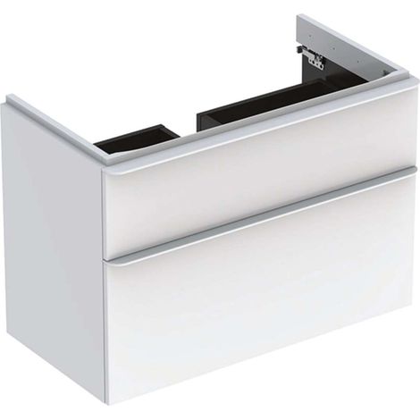 Geberit Smyle Square - Mobile sottolavabo, 88x47x62 cm, 2 cassetti, bianco lucido/bianco opaco 500.354.00.1 (1/3)