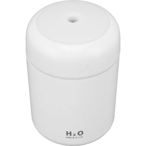 Mini humidificateur USB pour voiture, éclairage coloré, diffuseur silencieux et portable de parfum d'ambiance, blanc. (1/5)