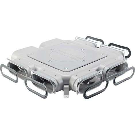 Zehnder Verteiler CK300 6x Flat 51 ComfoCube mit Revisionsöffnung, grau, mit Dichtringen
