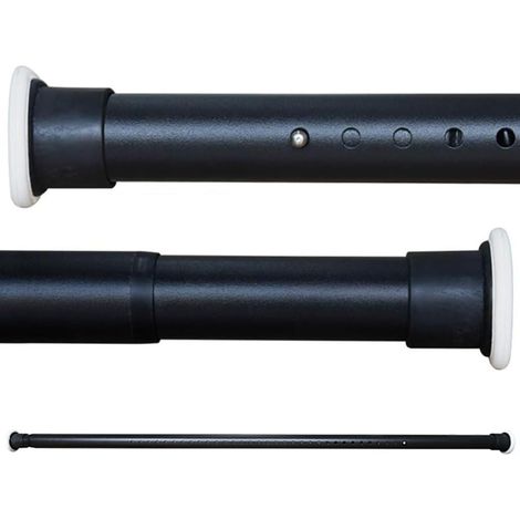 Tringle De Rideau De Douche Extensible Sans Perçage 260-310CM Acier Au Carbone Noir Tringle A Rideaux Vêtements Télescopique Barre A Tension Pour Salle De Bains Fenêtre Cuisine Armoire (1/5)