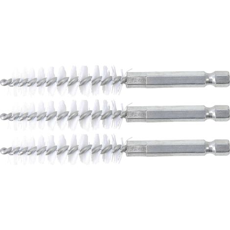 BGS Nylonbürste 13 mm Antrieb Außensechskant 6,3 mm (1/4&quot) 3tlg. - 3078-13-N