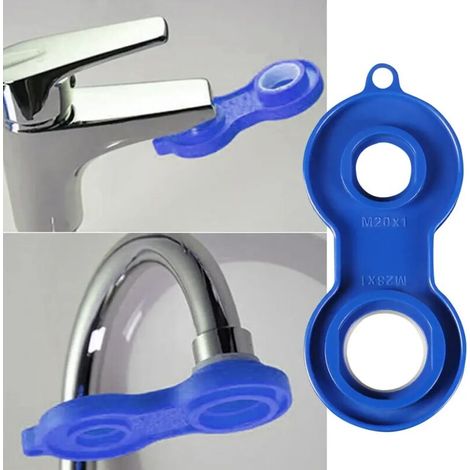 1Pc sortie d'eau clé universelle robinet barboteur clé démontage outil de nettoyage quatre côtés disponibles barboteur jaune clé bleu (1/5)