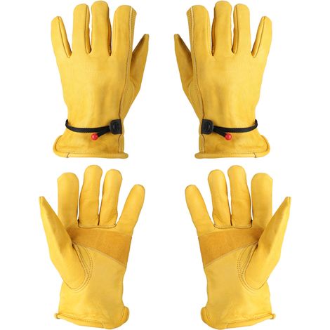 Paire de gants en cuir pour jardinage, protection travail, jardin, bricolage, modèle L, résistants.