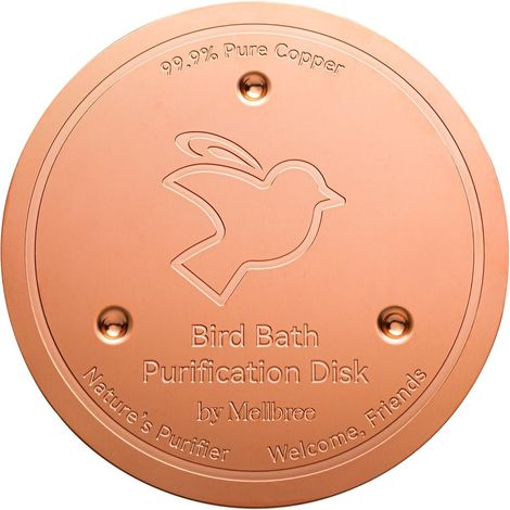Plaque de nettoyage pour abreuvoir à oiseaux - 14 jours d'eau claire - 99,99 % cuivre pur - Purification sûre de l'eau - Pour bain d'oiseaux et fontaine (1 pièce) (1/5)