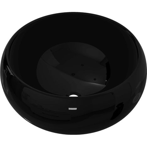 Lavabo rond Céramique Noir 40 x 15 cm (1/5)