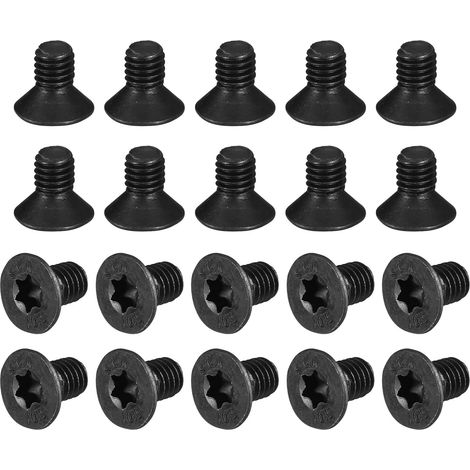 30 Pièces Vis à Tête Plate Torx M6-1,0x10mm Finition Oxyde Noir (1/5)