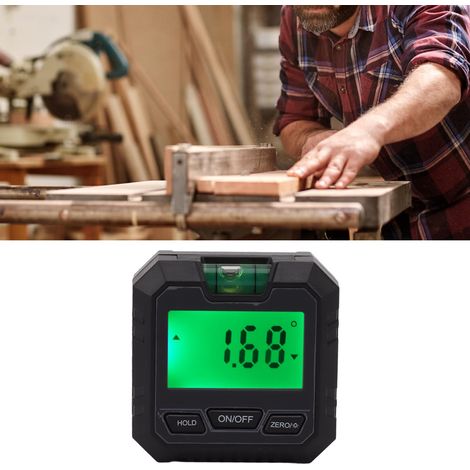 Nivel de burbuja digital compacto con base magnética – ABS – mini caja de nivel de burbuja – transportador con almacenamiento de datos para trabajos de carpintería y albañilería. (1/5)