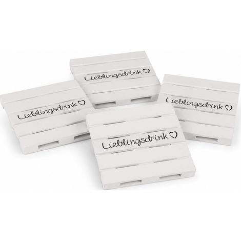 Lot de 4 Dessous de Verre en Verre Style palettes pour décoration de Table Environ 10 x 10 cm (1/5)