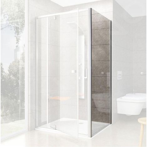 Ravak Pivot - Paroi de douche PPS-80, 77-80 cm, satin/verre clair 90G40U00Z1 (1/4)