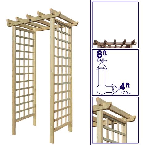 Premier Archway 8ft x 4ft Standard Square Trellis Sides