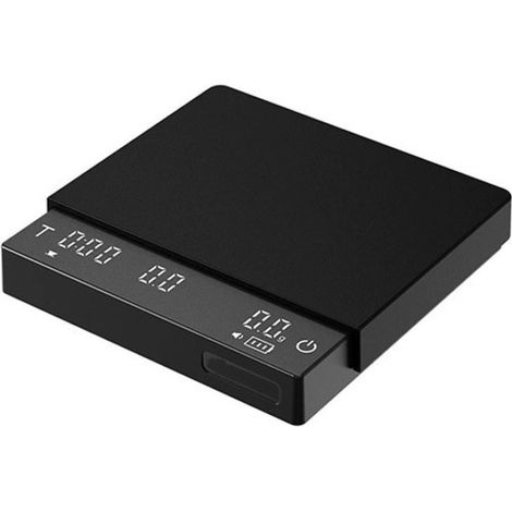 Minibalanza para café con temporizador, precisión de 2 kg/0,1 g, 3 modos, recargable por USB-C, ideal para café espresso y de filtro, con tapa aislante de silicona. (1/5)