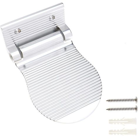 Repose-pieds antidérapant pour salle de bain, aluminium, coloris argent, fixation vissée
