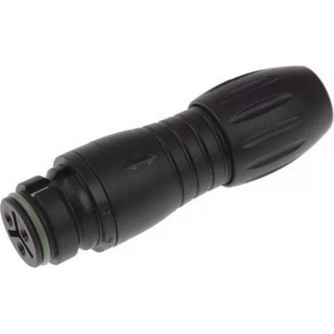 Binder 99-9106-00-03 Conector recto hembra de 3 contactos, montaje en cable