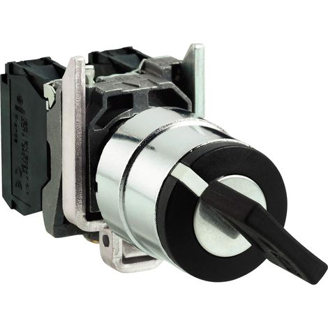 Interruttore a 2 posizioni, chiave da 22 mm, nero, 1Z, ritorno automatico, XB4BG61 (1/5)