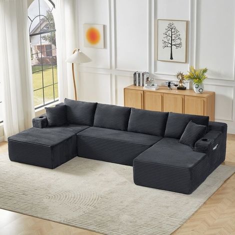 Canapé sans ossature, canapé sans cadre, canapé avec assise profonde, fauteuil de sol en mousse à mémoire de forme, Gris foncé (1/5)