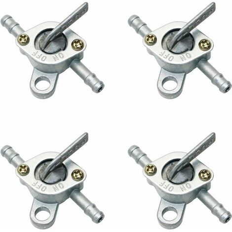Interrupteur de Carburant Argent Robinet D'essence Ligne Robinet d'essence Scooter Robinet D'essence Essence Ligne Robinet D'essence Motoculteur pour Cyclomoteurs,Motos, 6 Pièces，