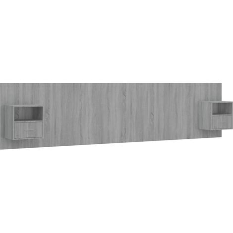 Maison Exclusive - Testiera Letto con Comodini in Legno Multistrato Grigio Sonoma