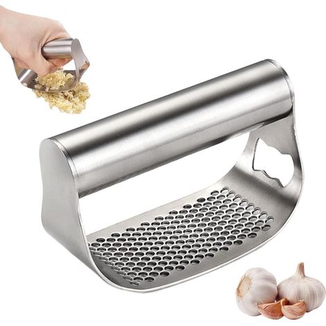 Presse Ail à Bascule Inox Ecrase Ail Manuel Hachoir Ail Coupe Ail Garlic Press 10.87cm (1/5)