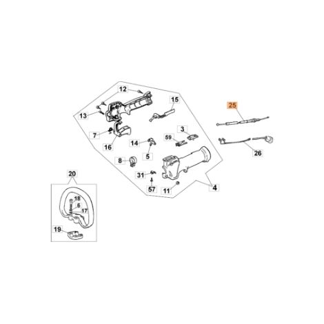 ORIGINAL EMAK 61040058R cable del acelerador de la desbrozadora modelo 726S