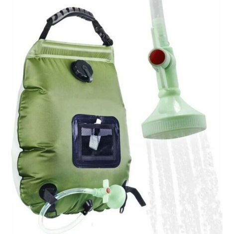 Sac De Douche Solaire - 20 L - Pour Camping Et Activités En Plein Air - Avec Thermomètre Intégré - 1 Pièce (1/5)