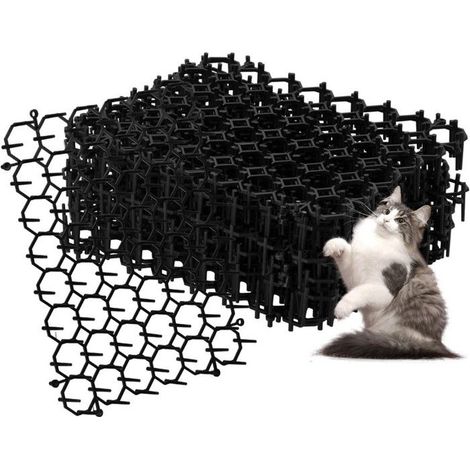 Tapis anti-chat - Lot 12 pièces - Polypropylène (PP) - Non toxique & inodore - Noir (1/5)