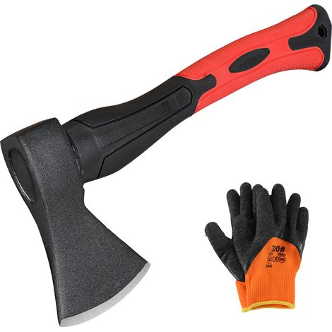 SWANEW Ascia da spacco- manico in gomma in acciaio al carbonio con guanto 600g 38,5cm (1/5)