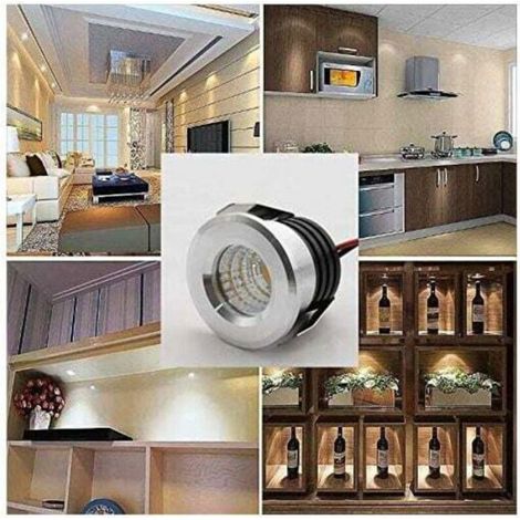 Mini spots LED encastrables - - Lot de 4 - 3 W - Blanc chaud - Noir - Angle 20-30° - IP22 - 3000 Kelvin (1/3)