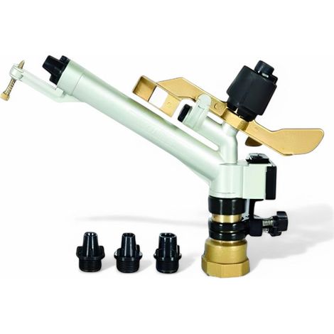 Aspersor sectorial de 1'1/2F para medias y bajas presiones con anchura regulable y boquillas intercambiables para huertos y campos