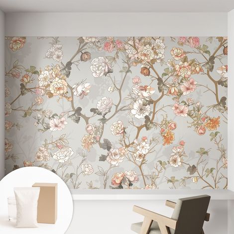 Papier peint intissé mural pour salon chambre à coucher tendance et originale - Colle incluse gratuite Motif romantique 152x104 cm (1/5)