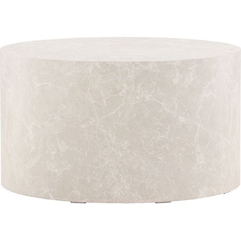 Table basse ronde effet marbre 80cm – Beige – MDF et papier effet marbre – Hauteur 45cm – Design élégant pour salon (1/5)
