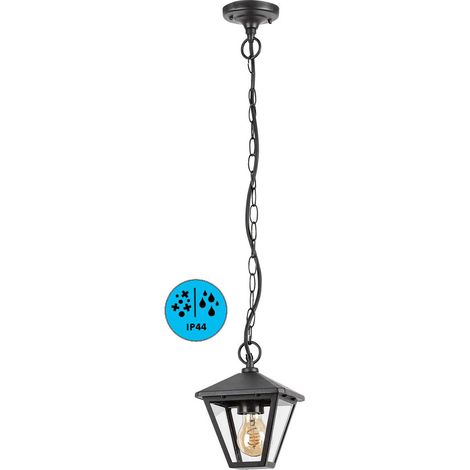 Lampada sospesa Paravento in alluminio nero E27 40W IP44 L: 16 cm Dimmabile (1/5)