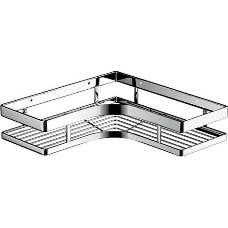 Étagère de douche en acier inoxydable, organisateur de bain d'angle sans perçage avec adhésifs Non marquants pour la maison (1/5)