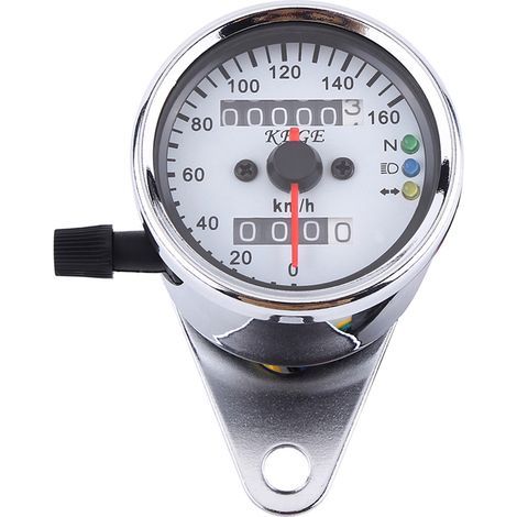 Odomètre 1pc Universel Moto Compteur Vitesse Indicateur Jauge Double Affichage Numérique KM/H(argent) (1/5)