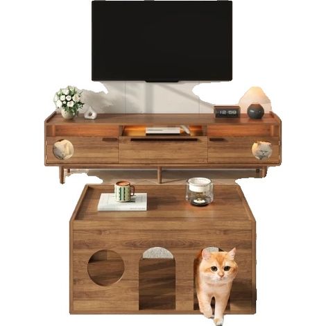 Ensemble de meuble TV, matériau MDF, 120 x 40 x 50 cm, convient aux téléviseurs jusqu'à 65 pouces, supporte jusqu'à 50 kg, bords polis pour la sécurité (1/5)