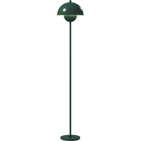Lámpara de Pie para Salón Moderna avec Pantalla de Cuenco Interruptor de Pie Casquillo E27 Sin Bombilla Ø30x155 cm Verde (1/5)