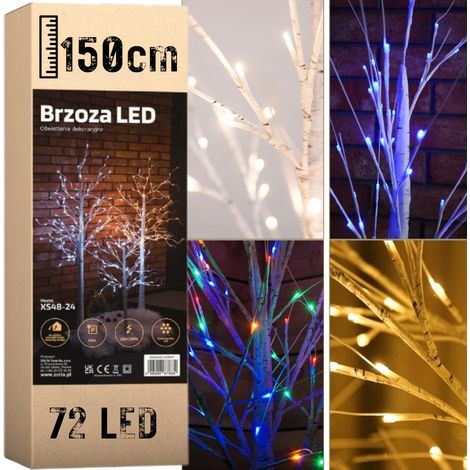 Albero di Natale a LED in betulla 150 cm 72 diodi freddi Zimna (1/5)