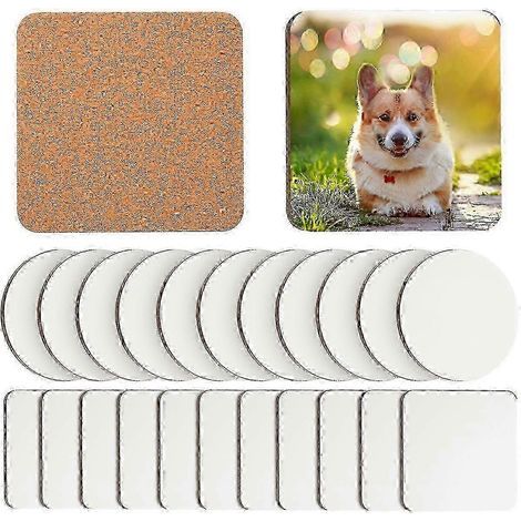 z 24 sous-verres à sublimation 4x4 pouces en liège MDF vierge pour loisirs créatifs (1/5)
