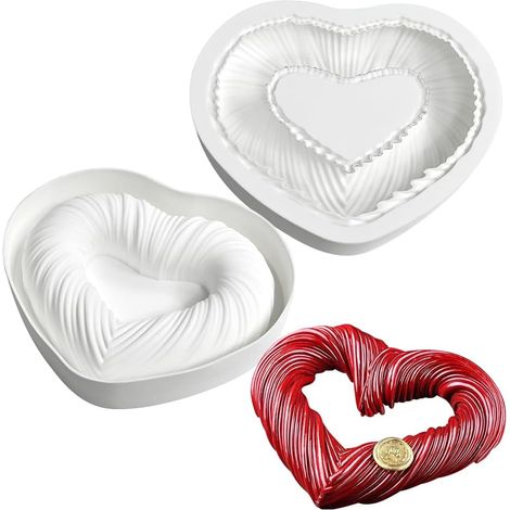 Moule à gâteau mousse française en silicone 3D chocolat savon bougie moule, coeur pour la pâte frite (1/4)