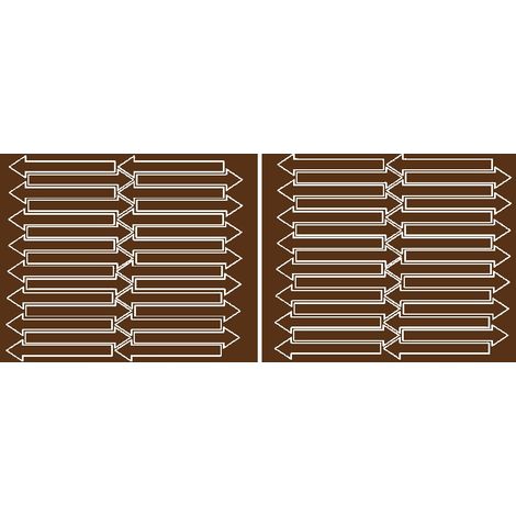 Adesivi a forma di freccia, 10x2 cm, 60 pezzi, lucidi, marroni.