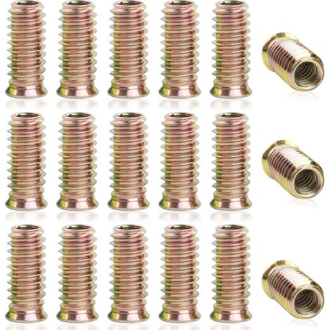 Insert Nuts - Galvanised Carbon Steel Thread Inserts M6 M8 M10 - For Wood Furniture Assembly - Pack of 20 (1/5)