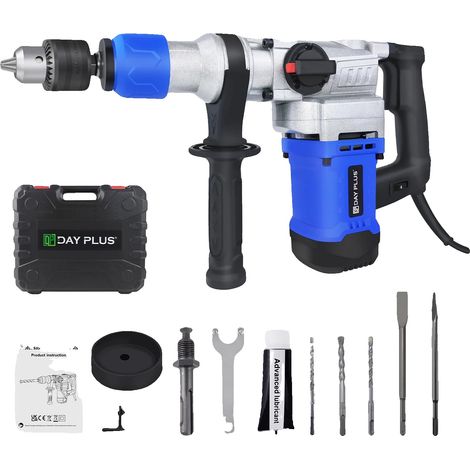 Taladro percutor rotativo, 2000 W, 800 rpm, 4500 impactos/min, 0-6 velocidades, cable de 2 m. (1/5)