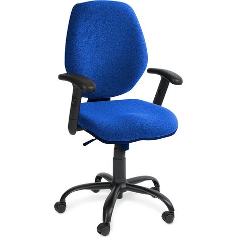 BRB Parts Chaise de bureau pivotante avec accoudoirs et dossier extra haut 520 mm Bleu marine
