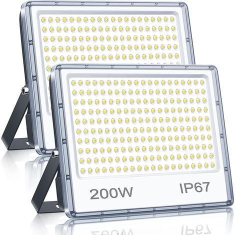 2 Projecteur LED 200W IP67 Étanche 20000LM 6500K Aluminium Pour Jardin Stade (1/5)
