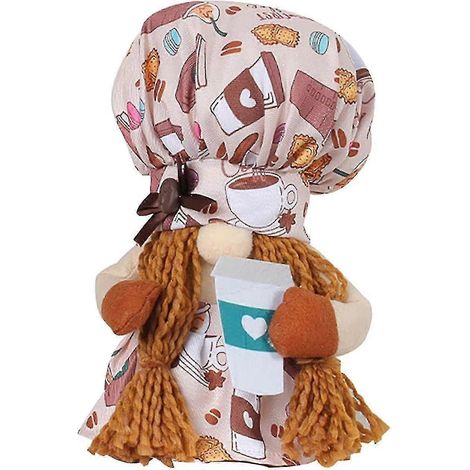 Décorations pour sapin de Noël : chapeau de chef, tasse à café, accessoire de poupée, adorable nain debout, décoration (1 pièce, couleur). (1/4)