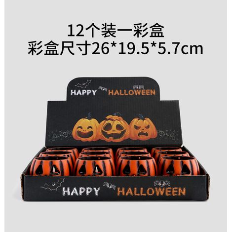 Set de 12 Velas LED Calabaza, Luz Cálida Sin Llama, Decoración Segura para Interiores y Exteriores – Ideal para Halloween y Otoño