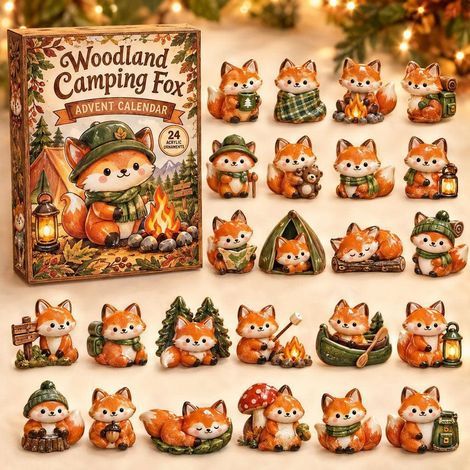 Renard en camping calendrier avent 2026 2D boîte surprise