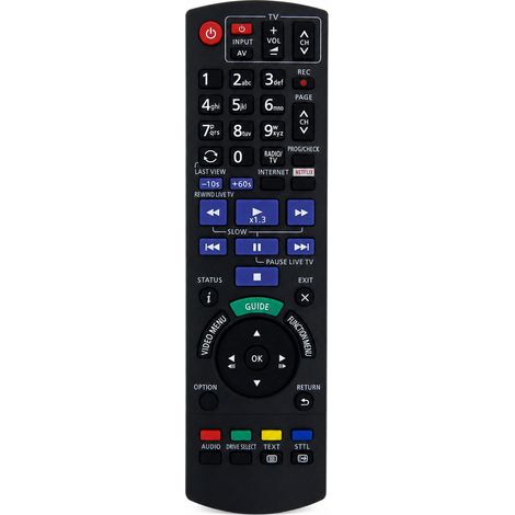 Télécommande de Remplacement Compatible avec Lecteurs Blu-ray et DVD Panasonic N2QAYB001114 (1/5)